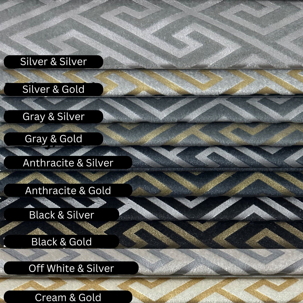Greek Key velvet color chart — part 1