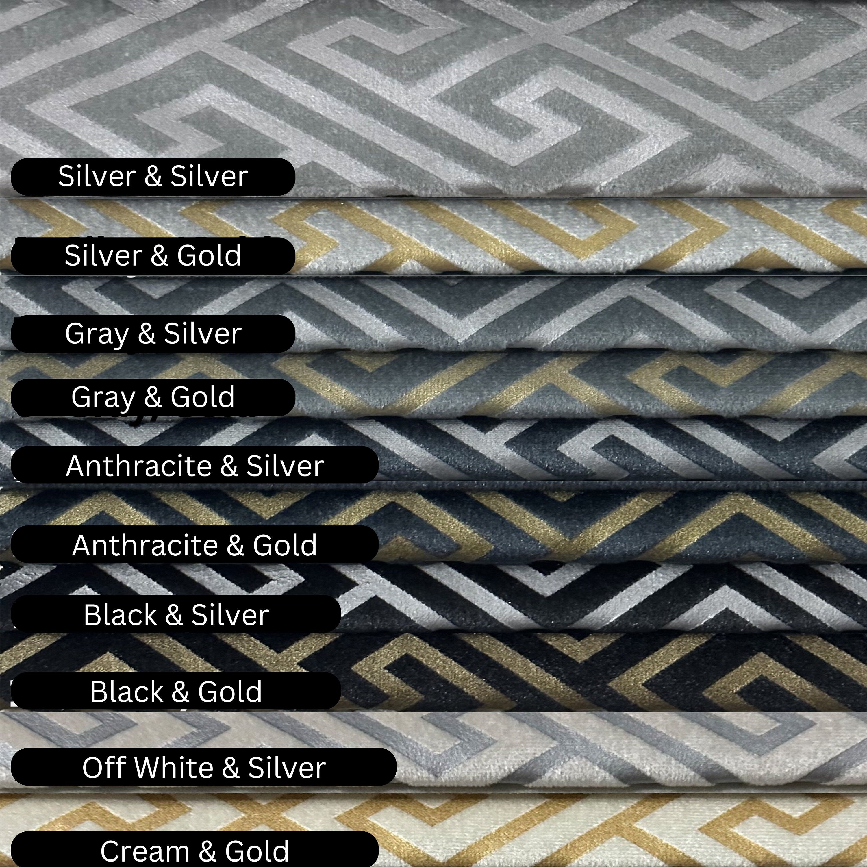 Greek Key velvet color chart — part 1