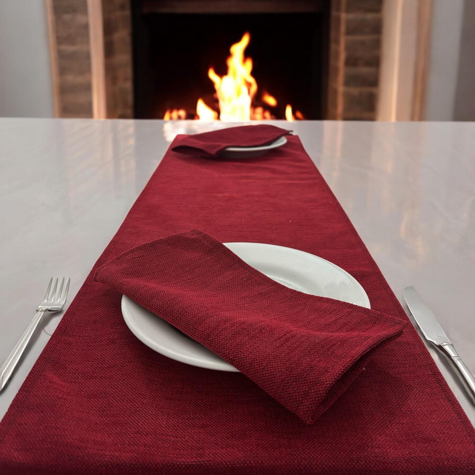 Linen table runner detail