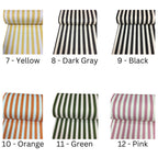 Striped cotton color chart — colors 7 to 12