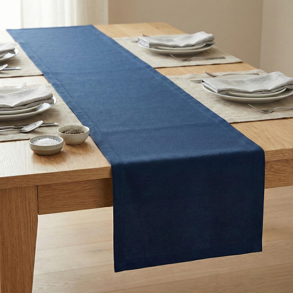 Water-repellent velvet table runner top view