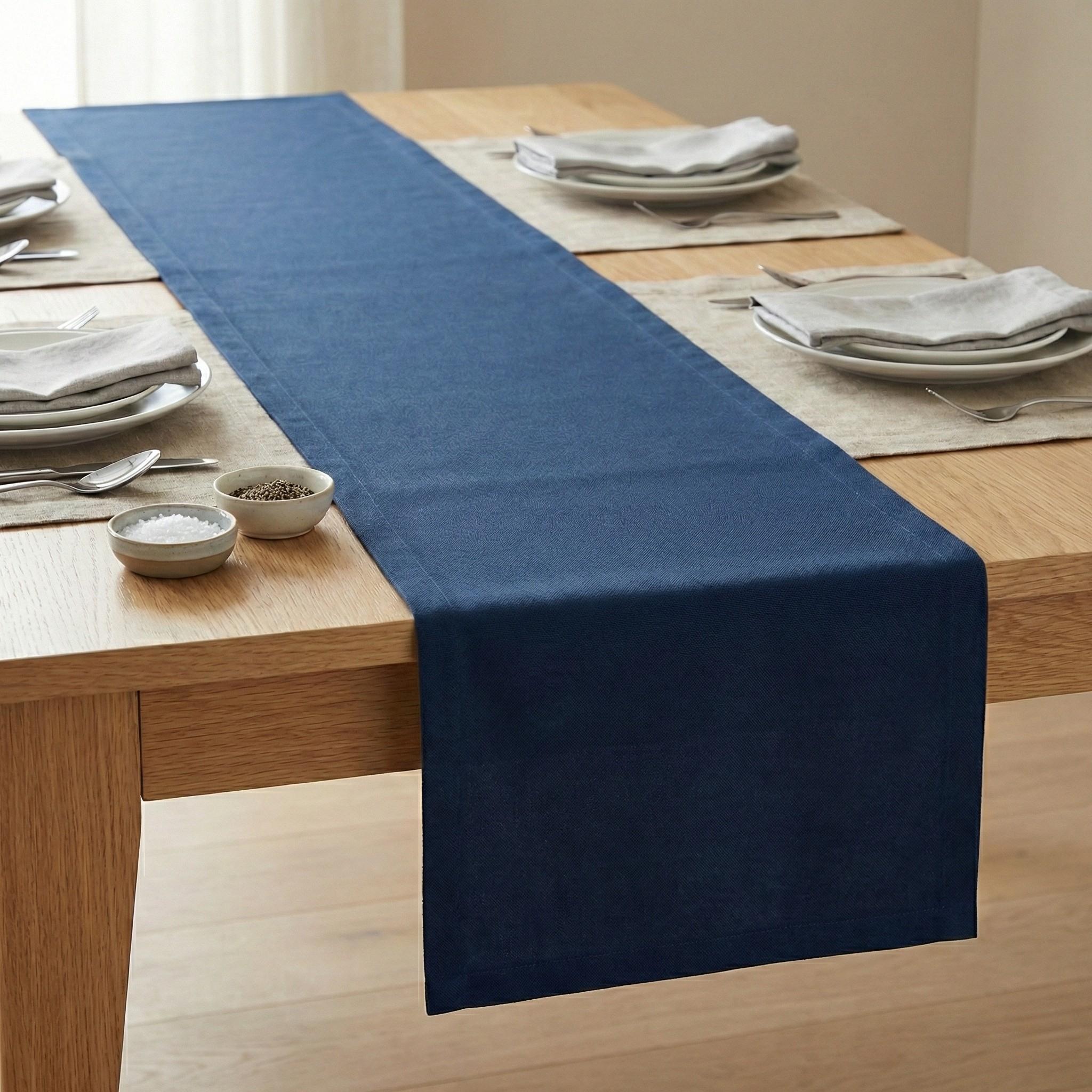 Water-repellent velvet table runner top view