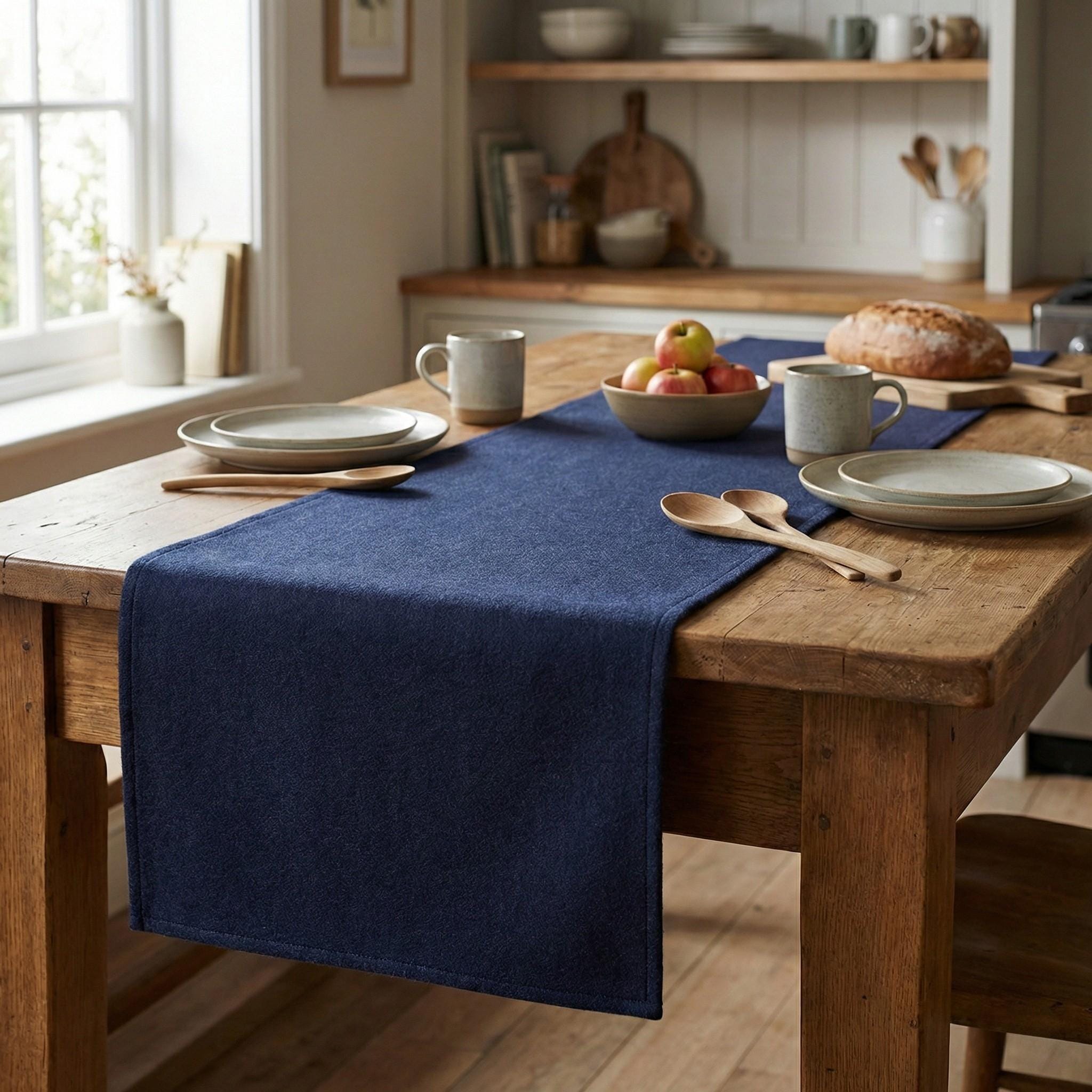 Linen runner texture detail