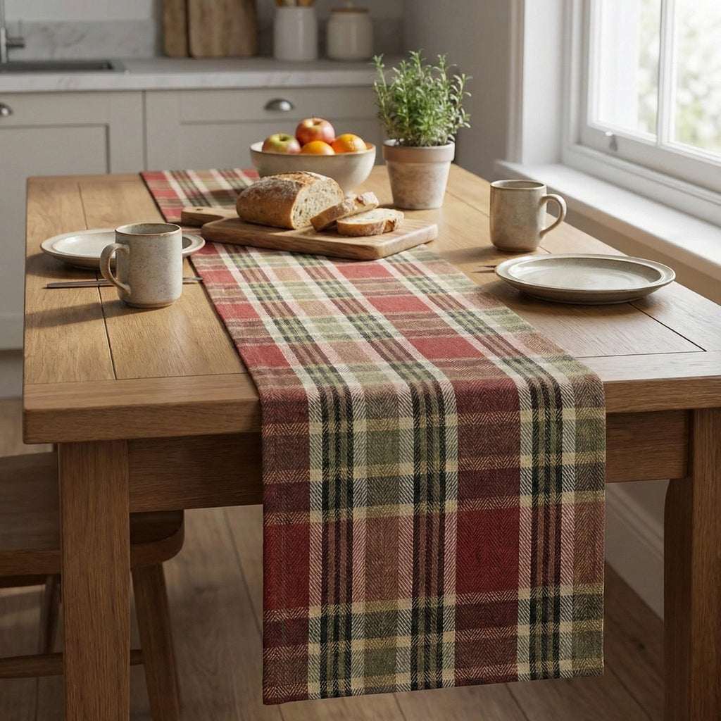 Multicolor striped table runner