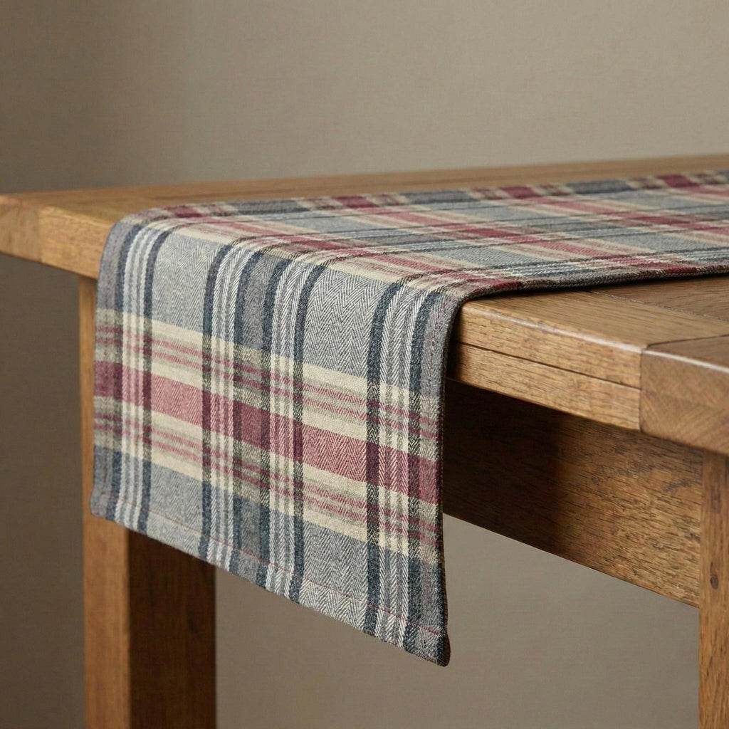Charcoal runner on dining table
