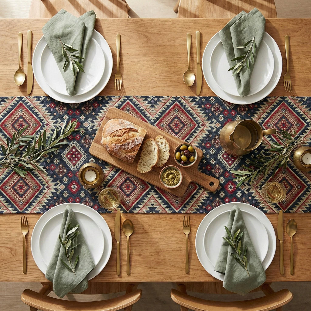 Multicolor rustic runner styling