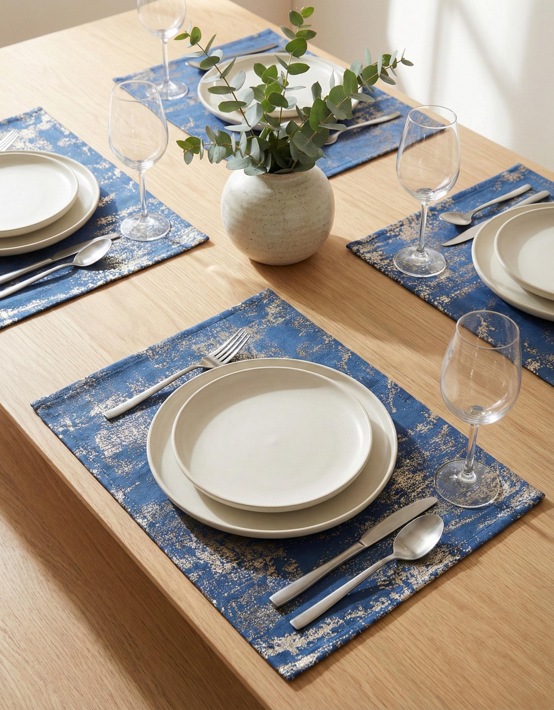 Patterned velvet placemat styling