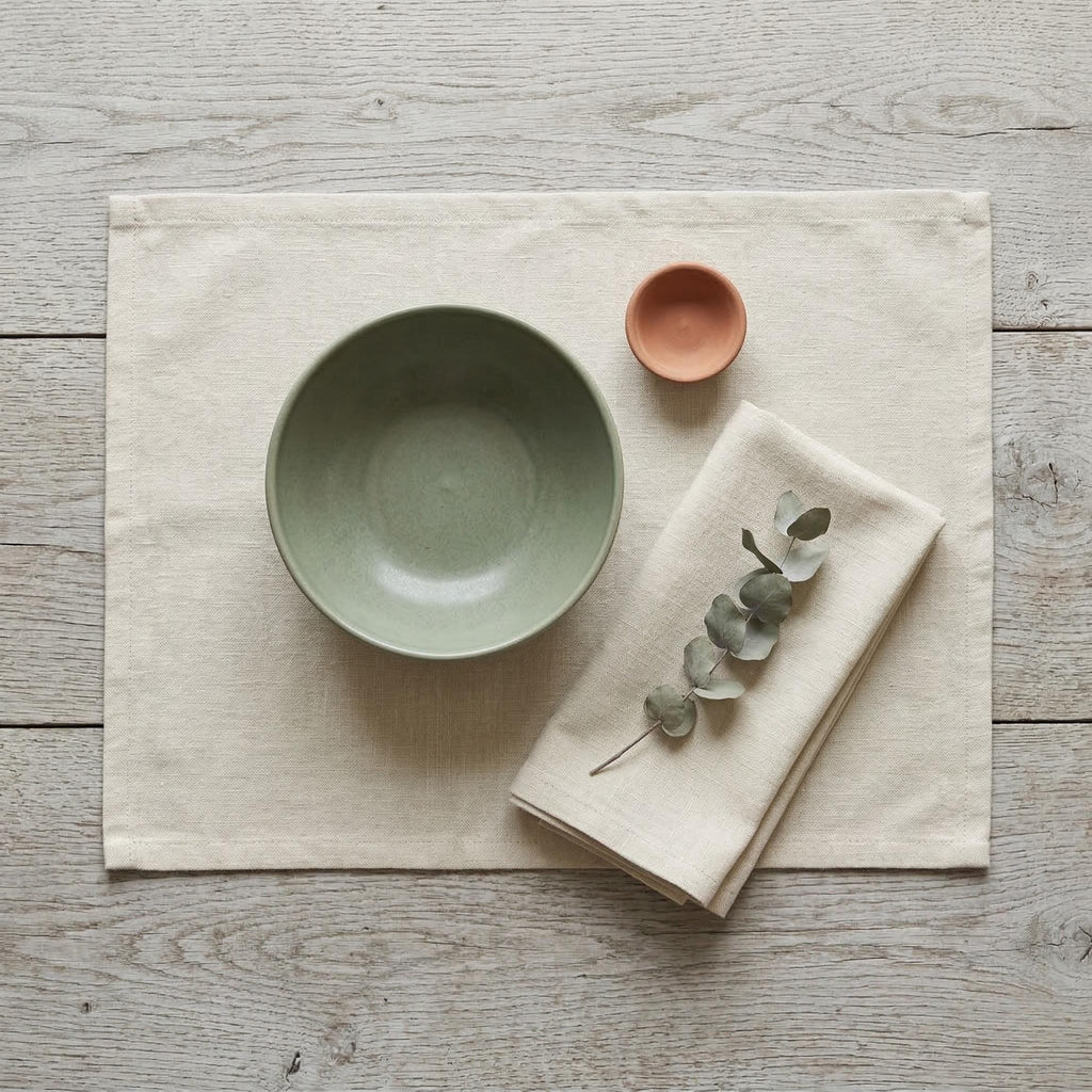 Solid linen placemats set of 4