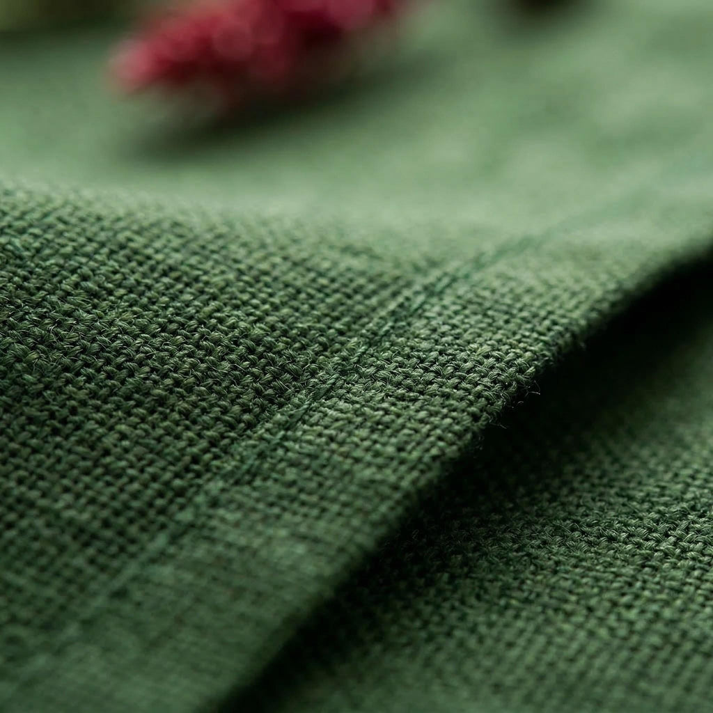 Rustic linen runner detail