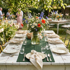Table runner on farmhouse table