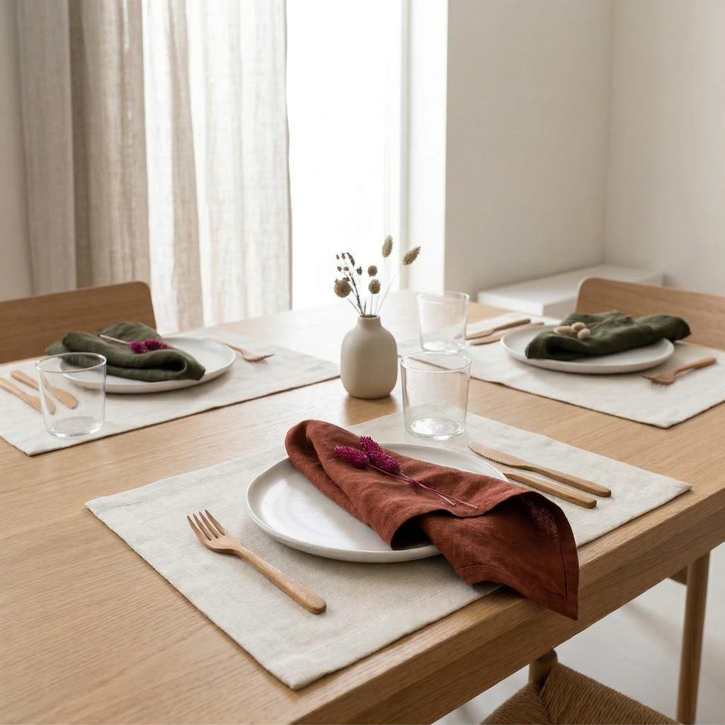 Linen placemat detail