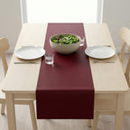 Faux leather table runner minimal dining table