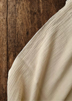Crinkle cotton muslin tablecloth detail