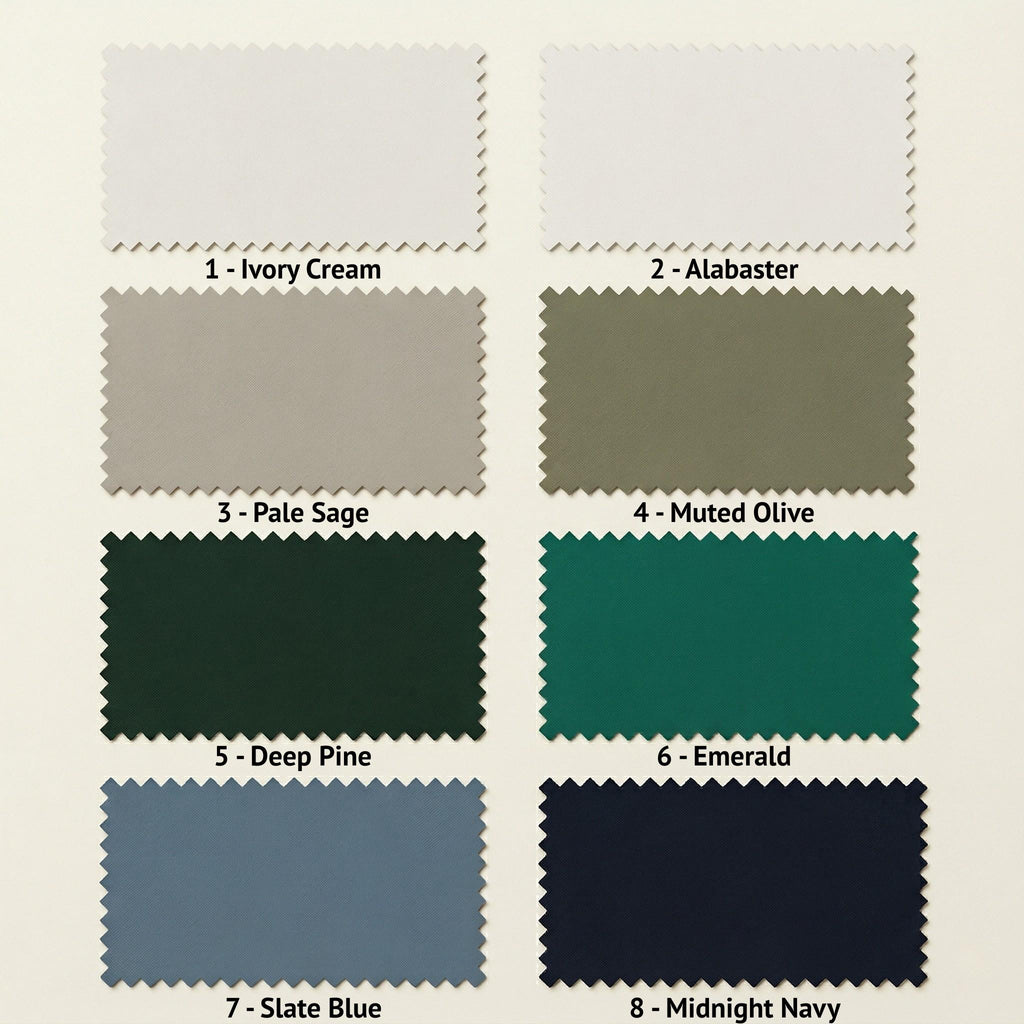 Faux leather color chart — colors 1 to 8