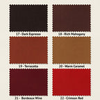 Faux leather color chart — colors 17 to 22