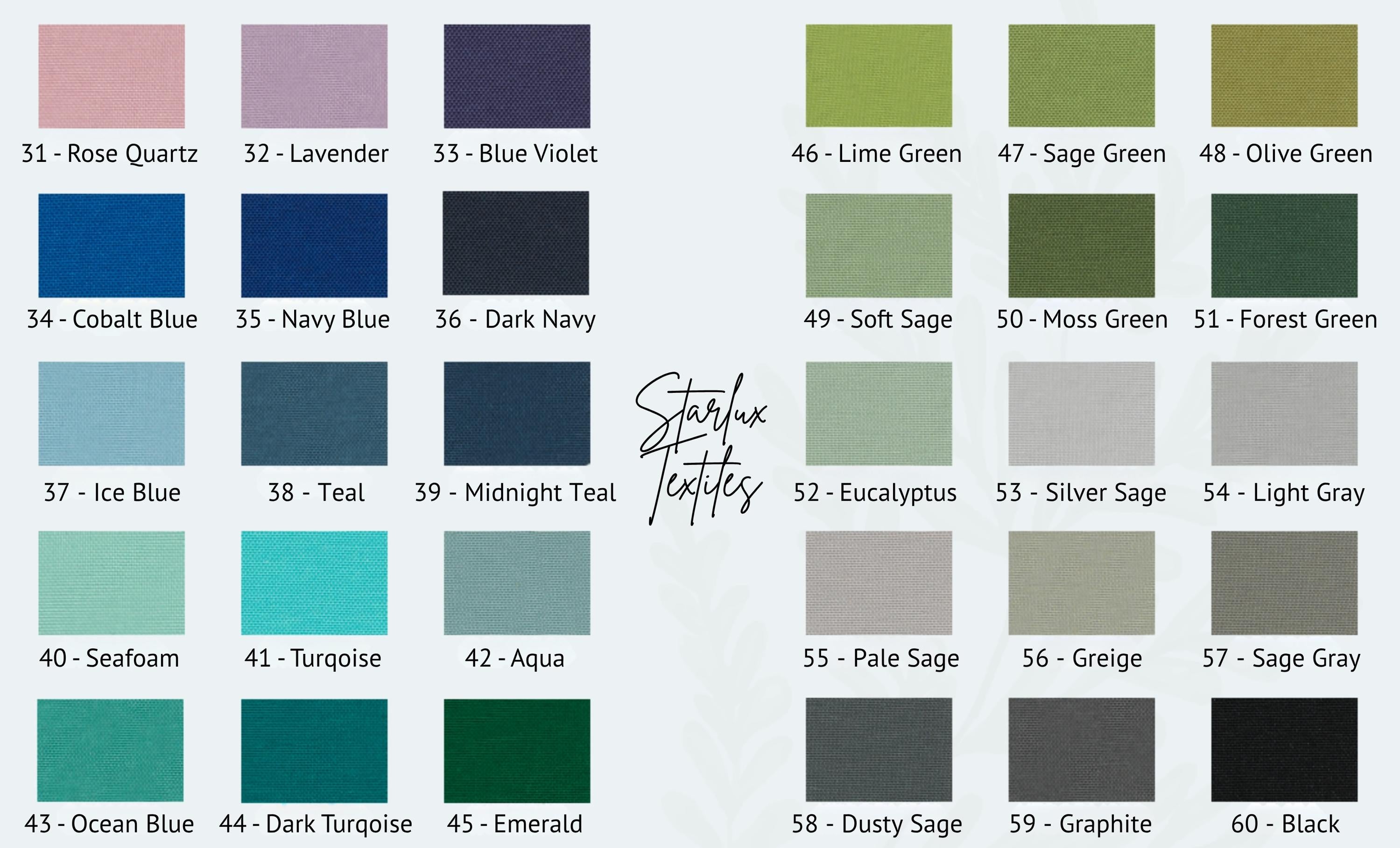 Color chart 31-60 — StarLux Textiles