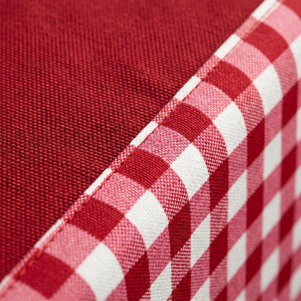 Picnic table with gingham border cloth
