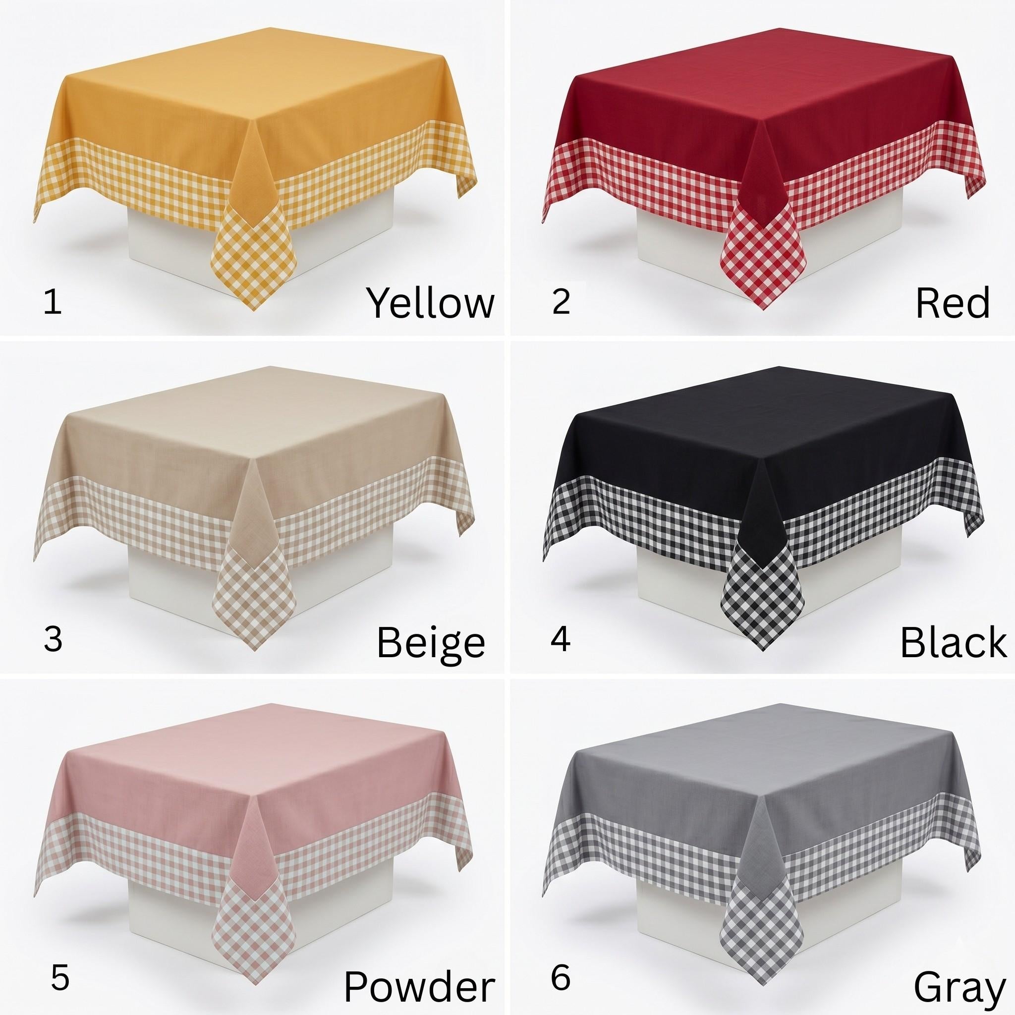 Two-tone canvas tablecloth detail