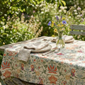 William Morris Strawberry Thief tablecloth on dining table