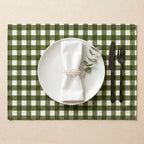 Green gingham placemat set of 4