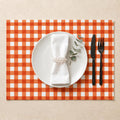 Orange gingham placemat set of 4