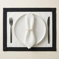Cotton linen placemat set with two tone border