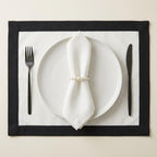 Cotton linen placemat set with two tone border