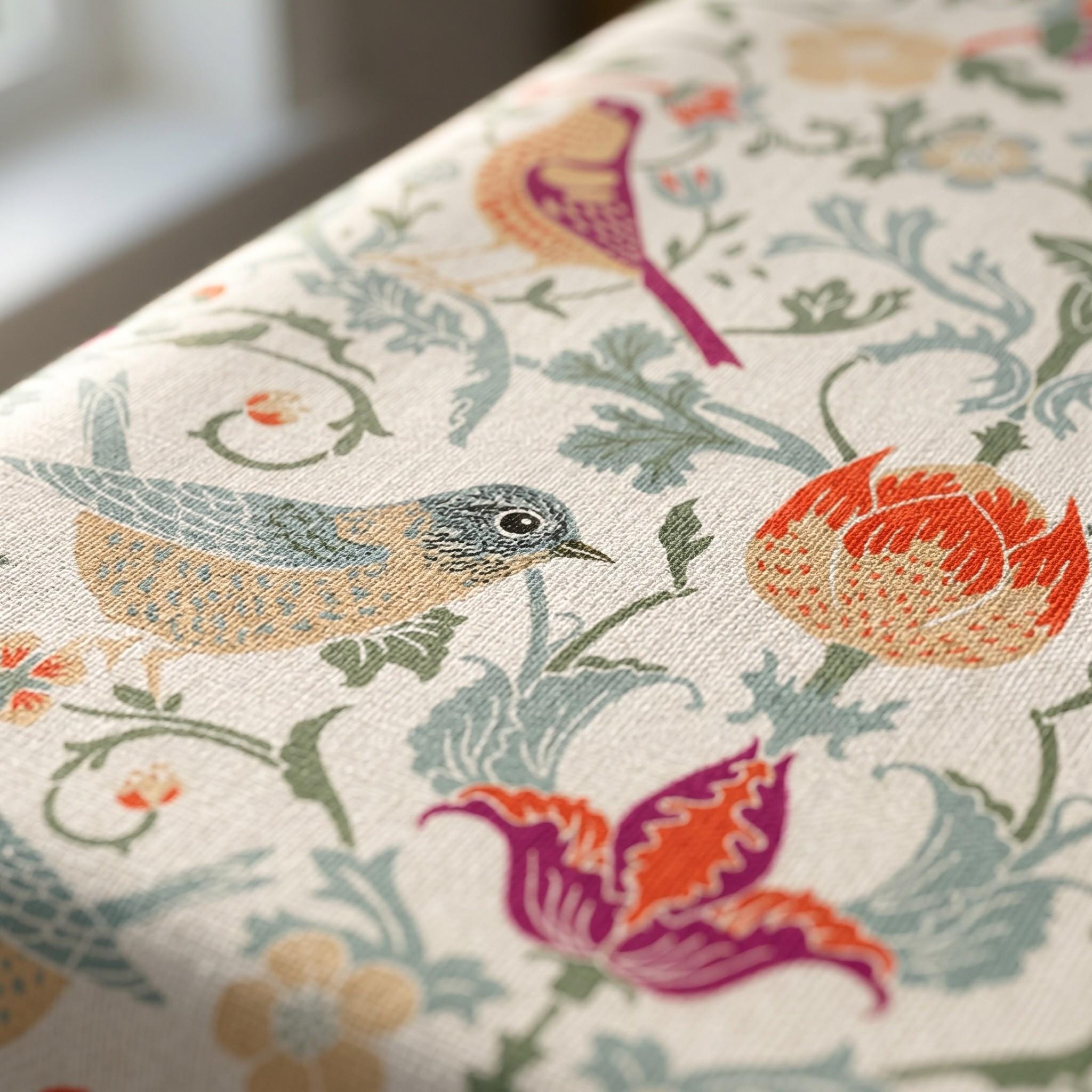 Morris print fabric close-up