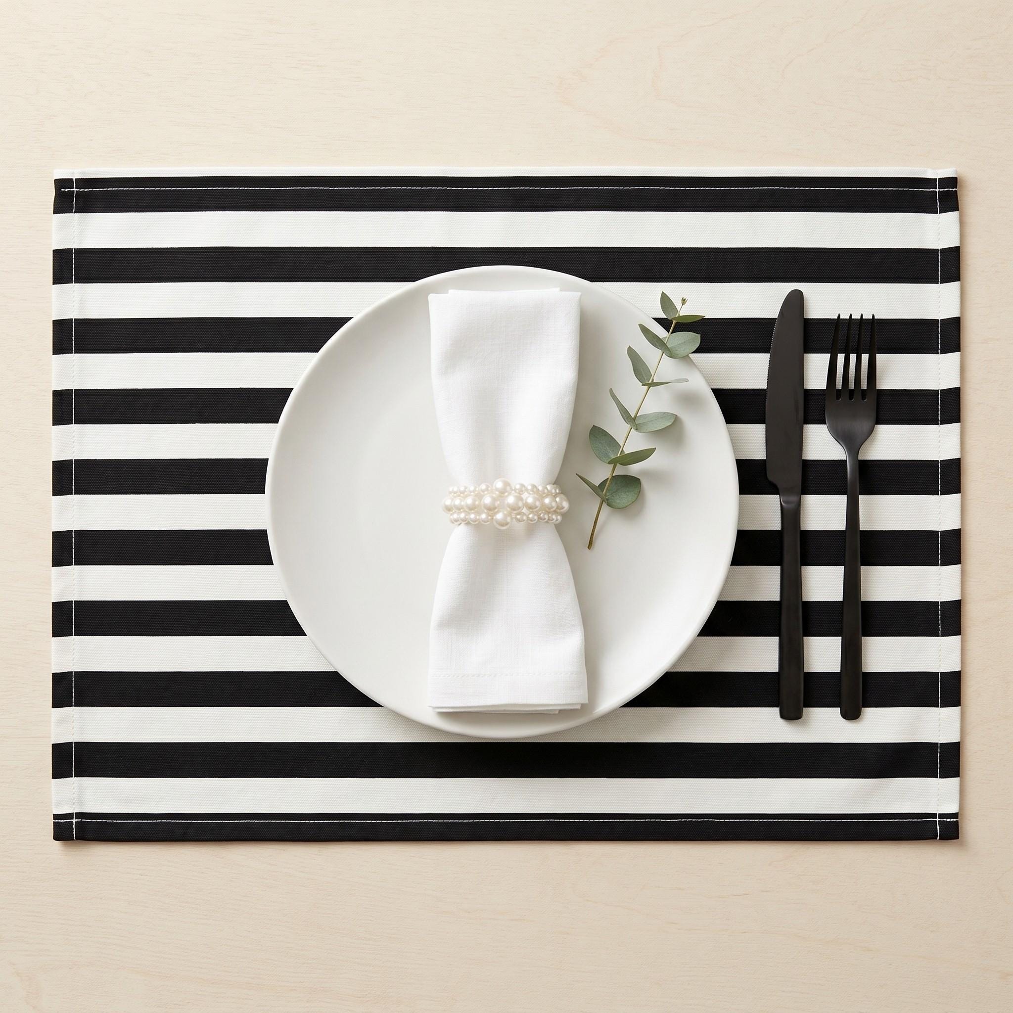 Striped cotton placemat set 12 colors