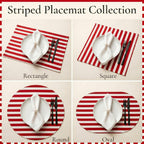Red striped fabric close-up