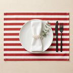 Red striped cotton placemat set