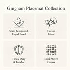 Gingham placemat table setting