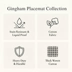 Gingham placemat table setting