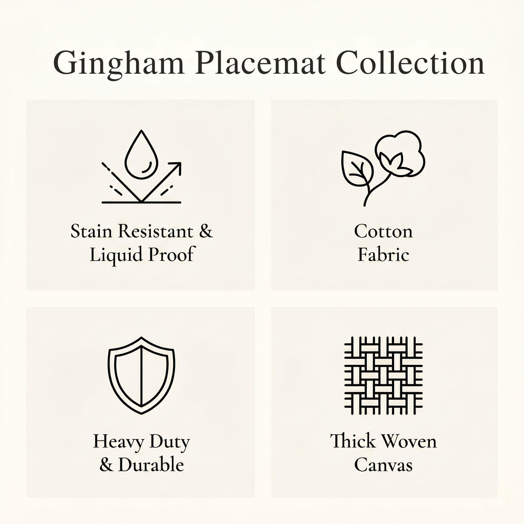 Gingham placemat table setting