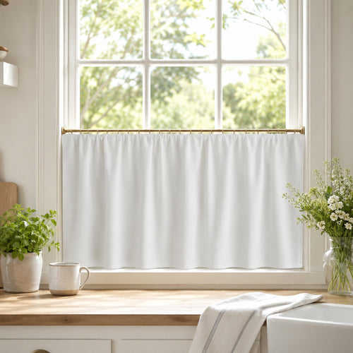 Blackout cafe curtains in kitchen window