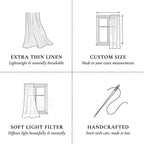 Light filtering sheer linen panels