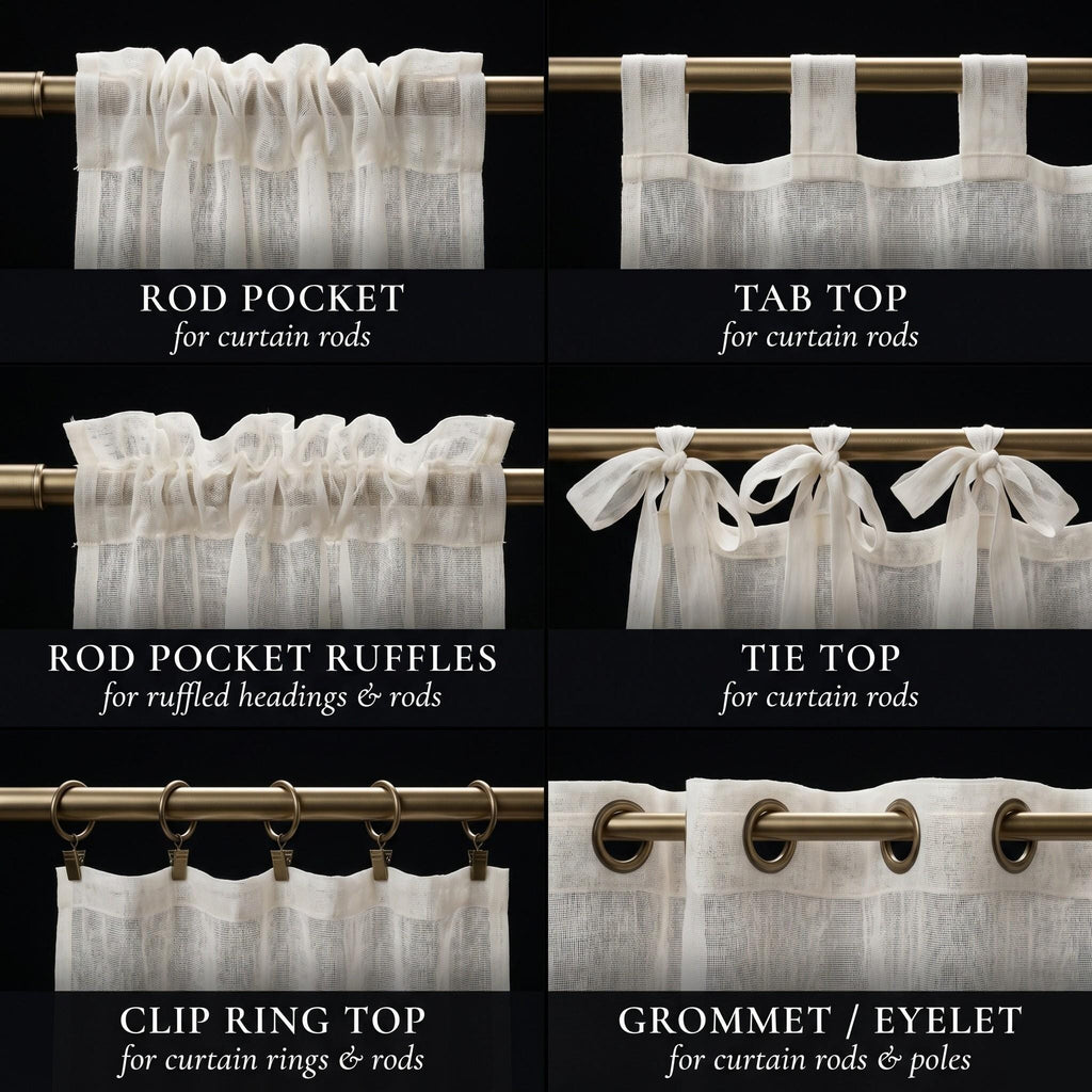 Cafe curtain header styles