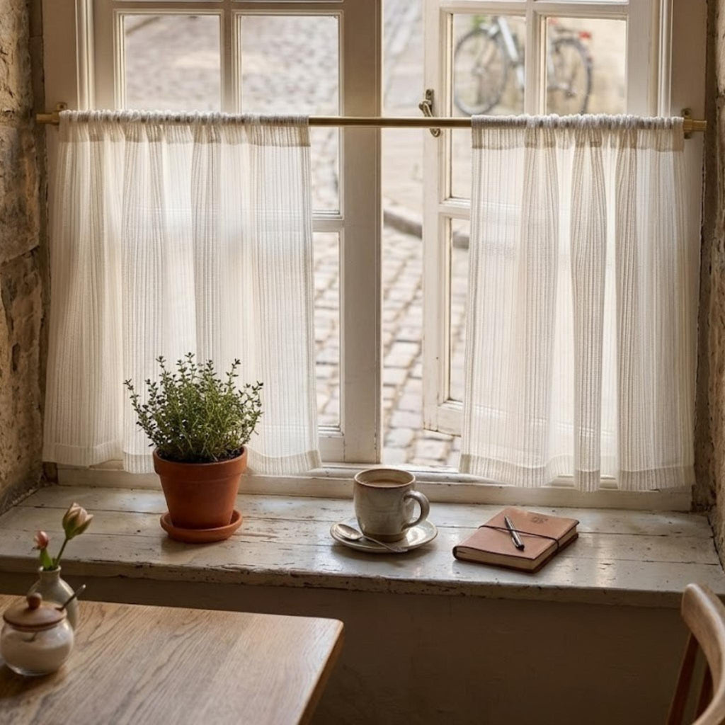 Sheer tier drapes styling