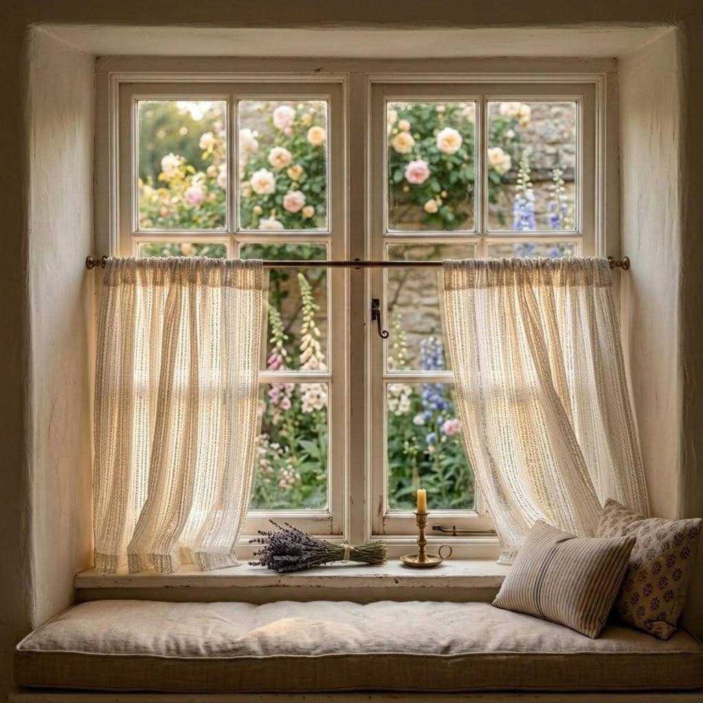 Boho sheer window panels