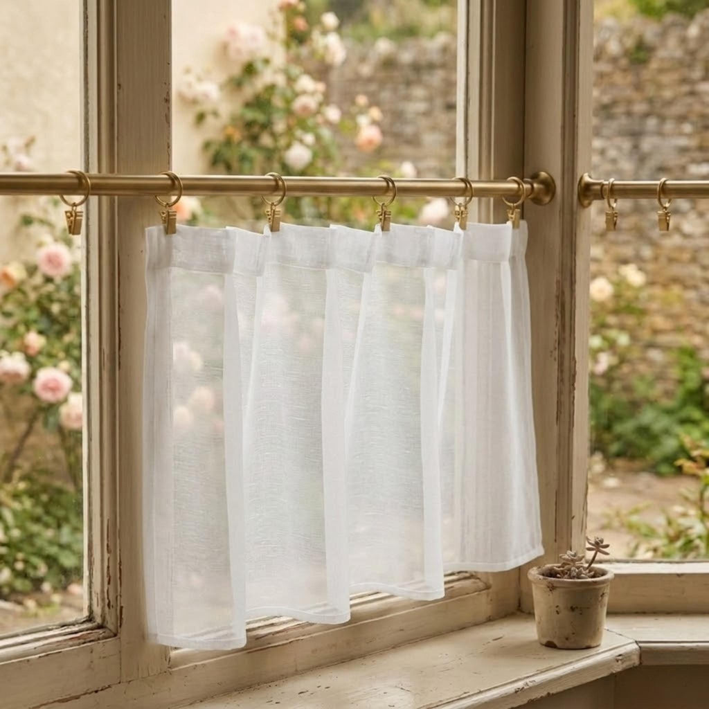 Clip ring top tulle curtain