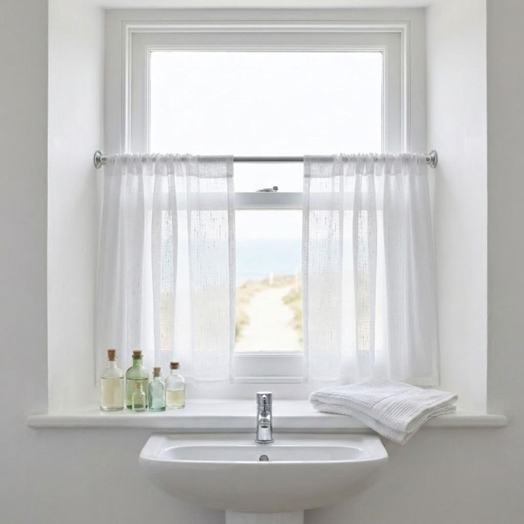 Tulle curtain in window