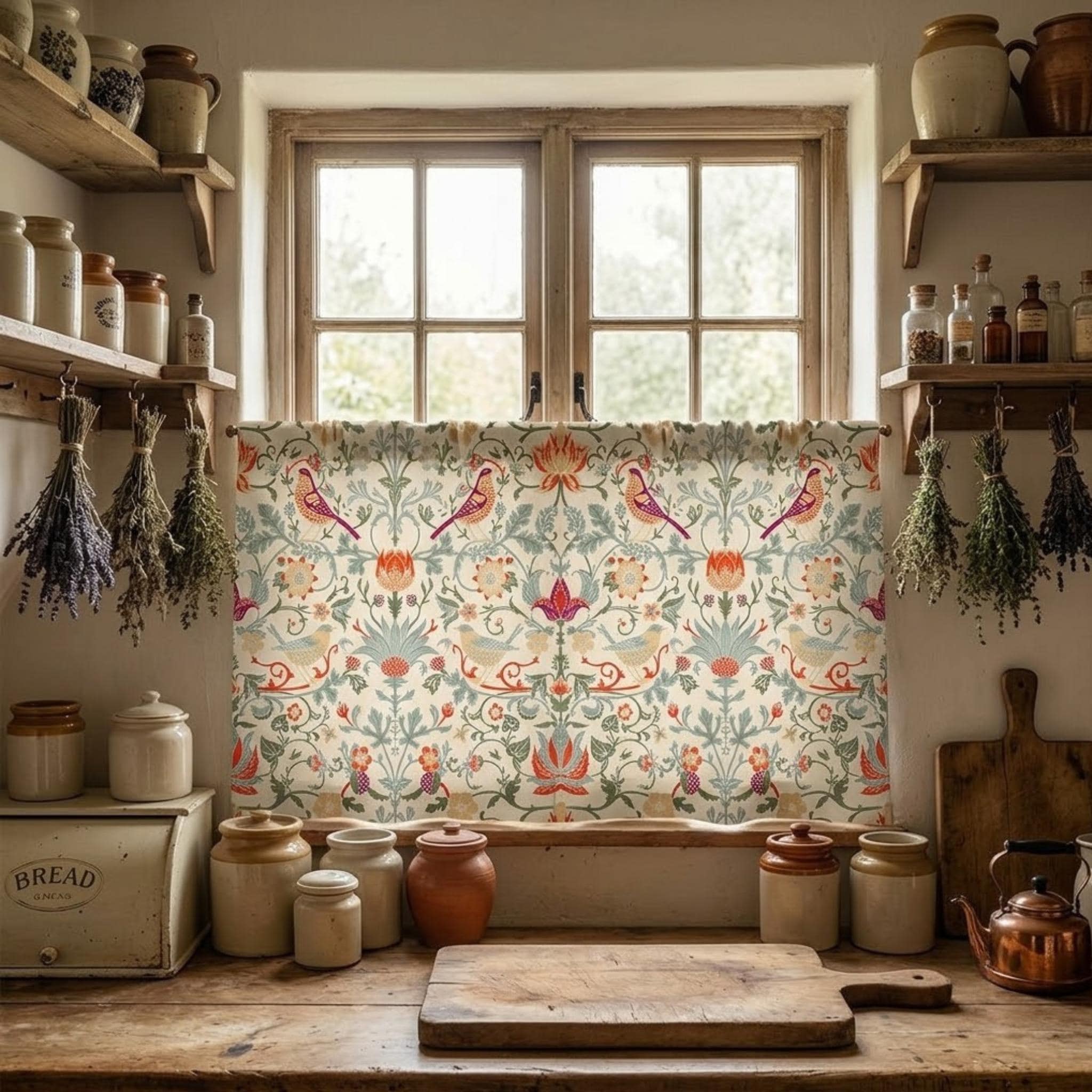 William Morris curtain styling