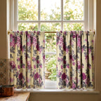 Vintage rose floral cafe curtains