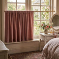 Dusty rose velvet cafe curtains