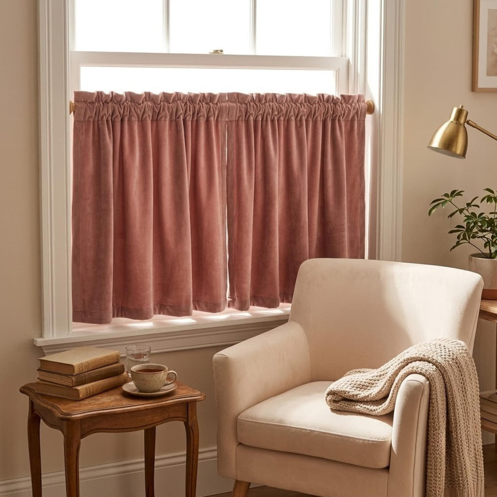 Romantic velvet curtain styling