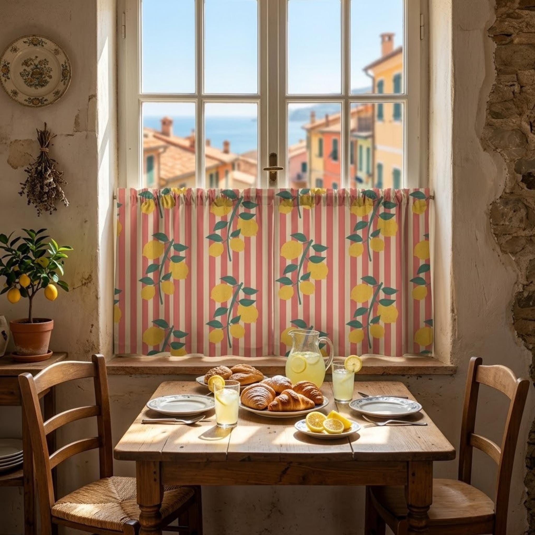 Mediterranean cafe curtain