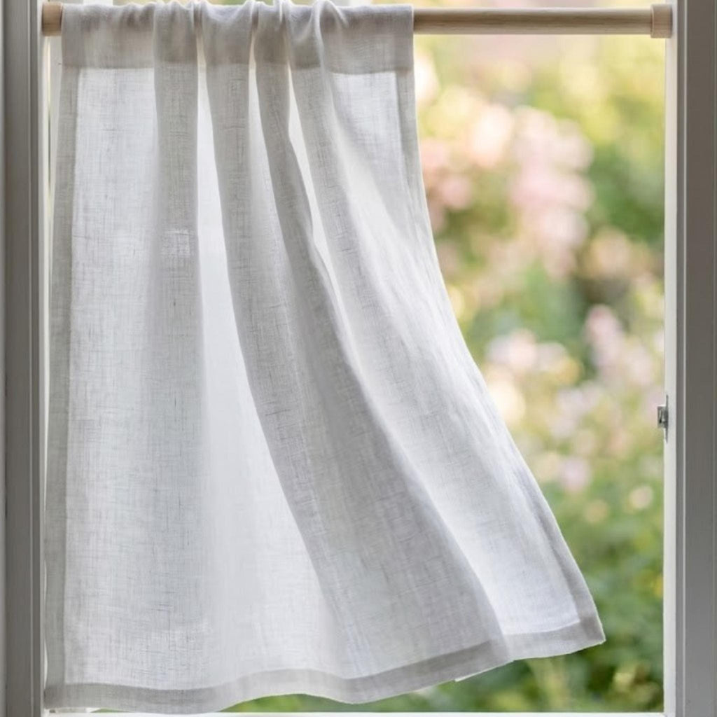 Linen half curtain window panel