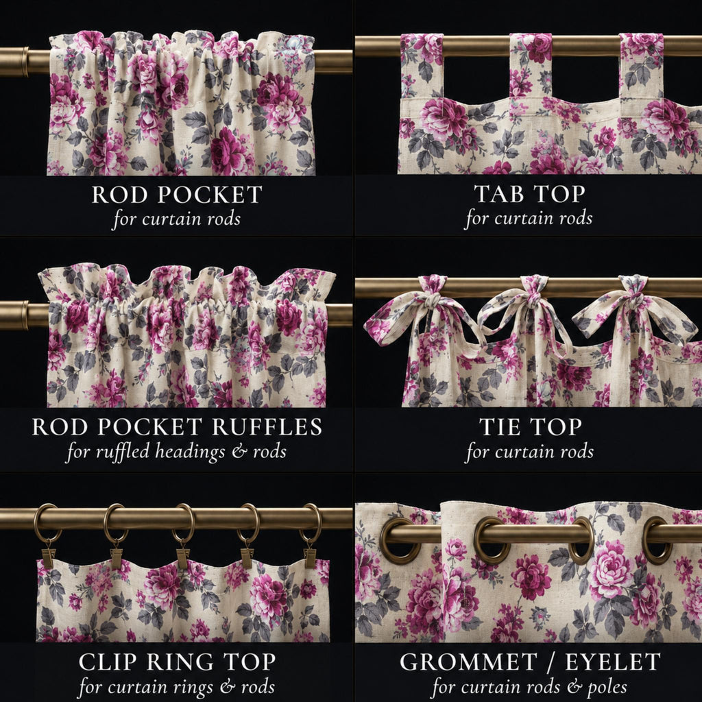Rose floral curtain detail