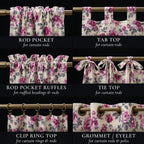 Rose floral curtain detail