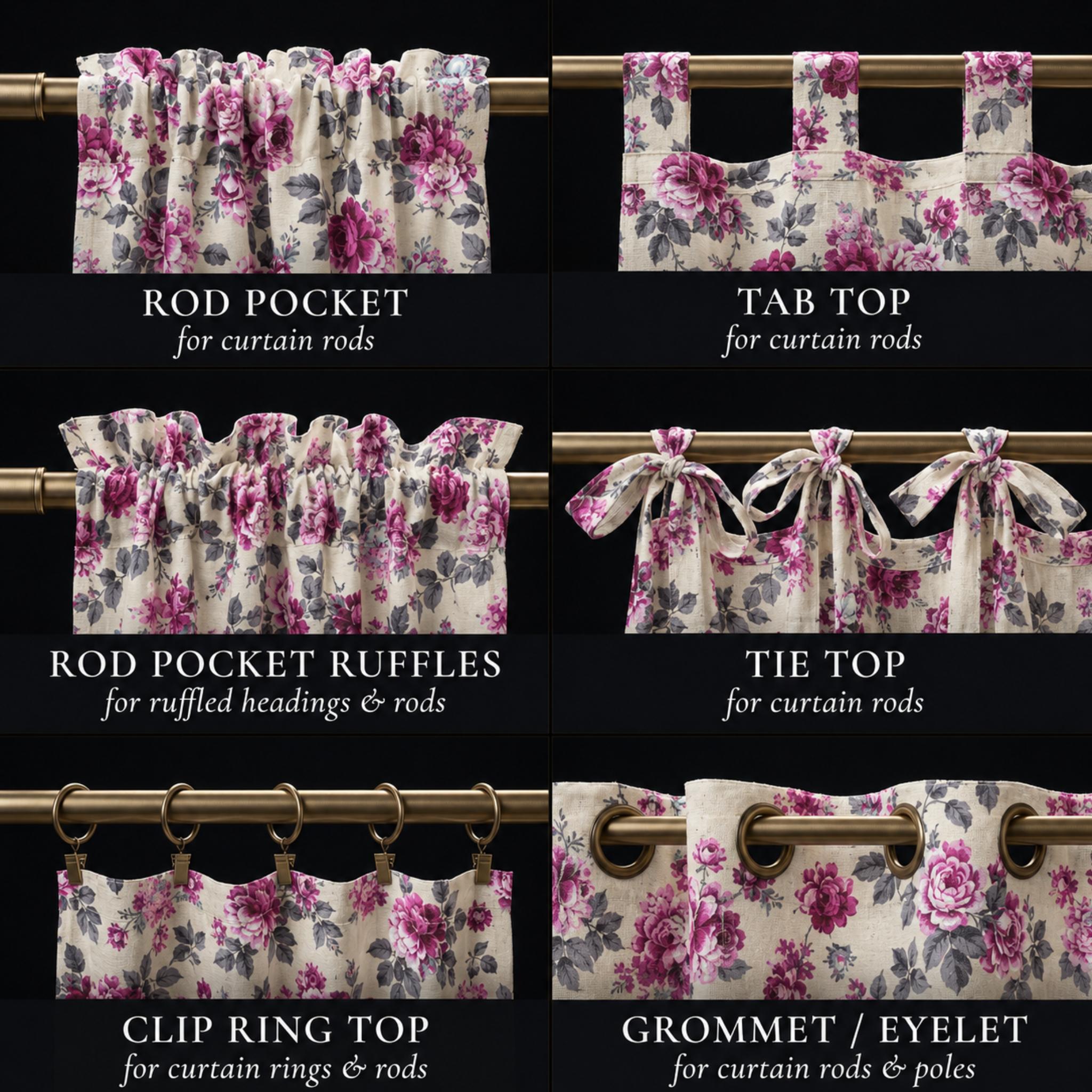 Rose floral curtain detail
